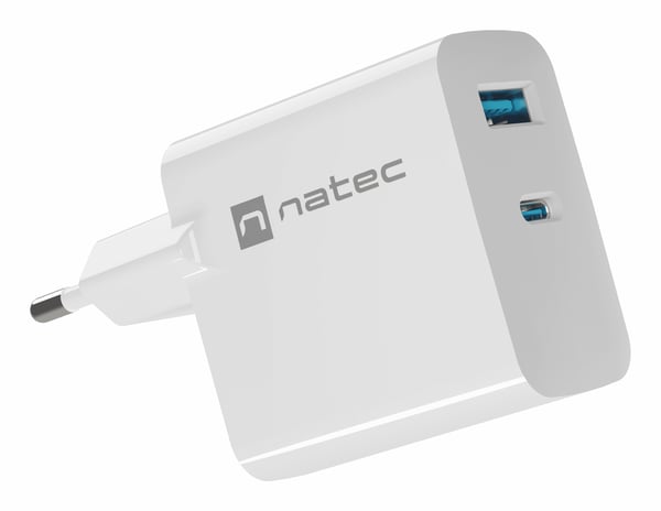 Pikkukuva 1 / 9: NATEC NUC-2142 mobiililaitteen laturi Universaali Valkoinen AC Pikalataus Sisätila
