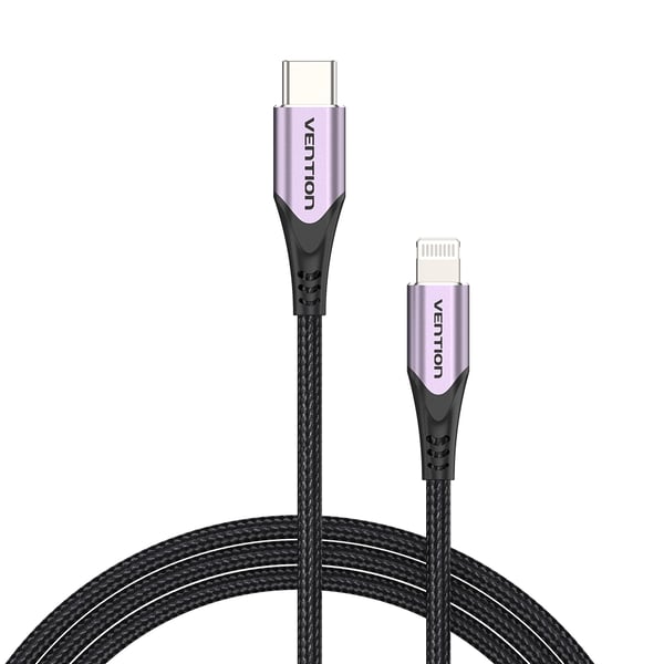 Vention TACVF matkapuhelimen kaapeli Musta, Purppura 1 m USB C Lightning