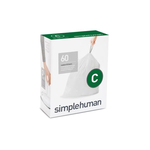 Miniatyrbillede 1 af 2: simplehuman CW0252 skraldepose 12 L Hvid 60 stk