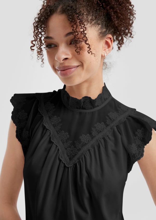 s.Oliver 2162325.9999.36 skjorta och topp Blus Ärmlös Polyester, Viskos