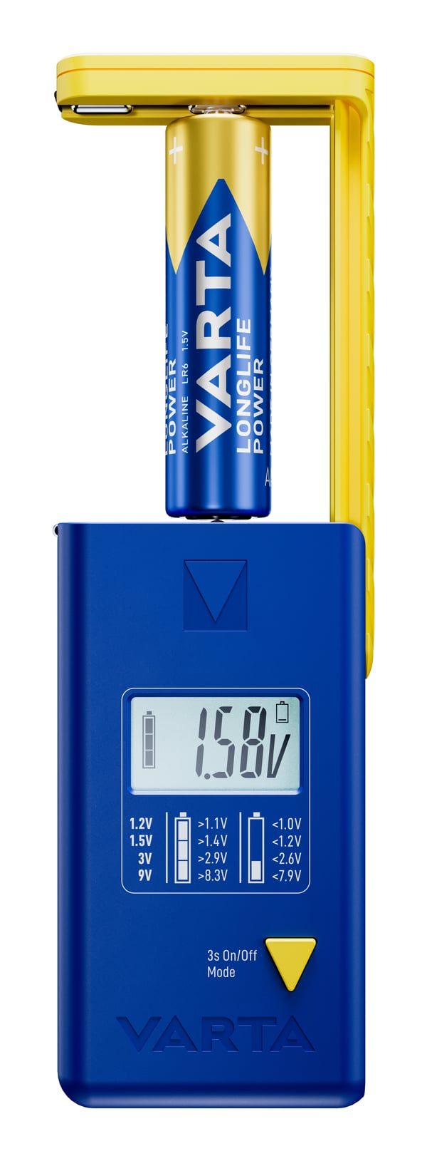 Varta LCD Battery Tester batteritestare Blå, Gul Varta LCD Battery Tester batteritestare Blå, Gul