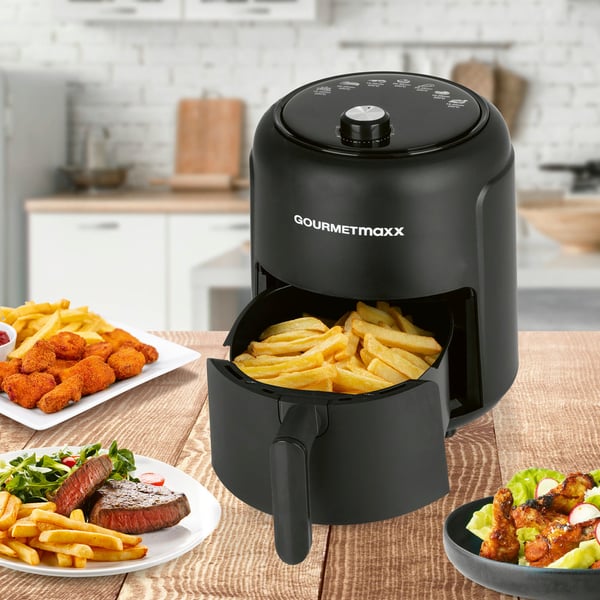 Gourmetmaxx 4067522019701 frituregryde Enkelt 2,3 L Enkeltstående 1000 W Varmluftsteger Sort