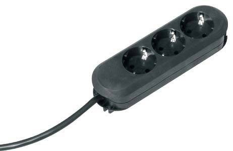 Bachmann 388.172 stikdåse 5 m 3 AC stikkontakt(er) Sort