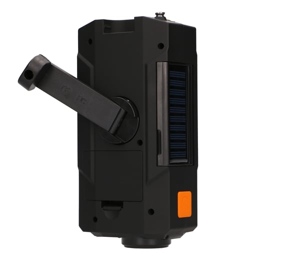 Miniatyrbillede 34 af 46: Extralink RADIO AWARYJNE SOLARNE Z KORBKA DYNAMO POWERBANK 4000MAH Z LATARKA SOS SR-4000 Bærbar Analog Sort, Orange