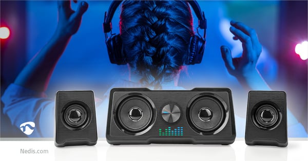 Nedis Gaming Speaker 2-vägs Svart Kabel 16 W