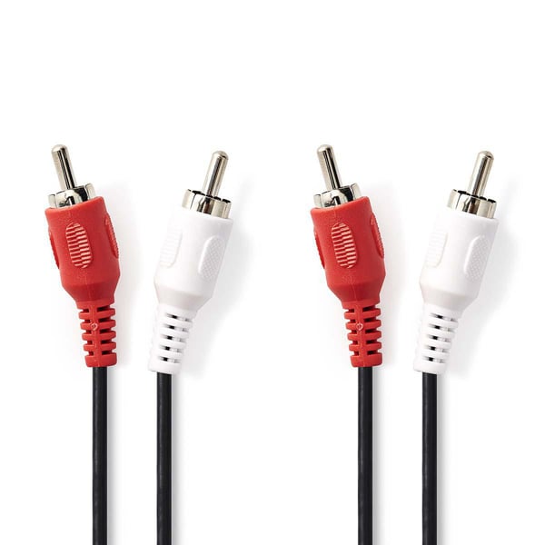 Miniatyrbillede 1 af 3: Nedis CAGB24200BK100 lydkabel 10 m 2 x RCA Sort