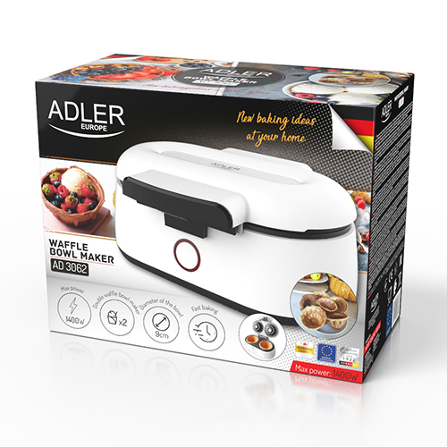 Miniatyrbillede 5 af 10: Adler 2 vaffel/vafler 1000 W Hvid