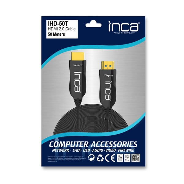 Inca IHD-50T HDMI-kabel 50 m HDMI Typ A (standard) Svart
