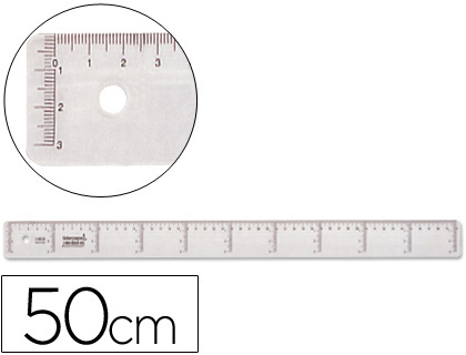 Liderpapel RG06 lineal Bordlineal 500 mm Plast Transparent 1 stk Liderpapel RG06 lineal Bordlineal 500 mm Plast Transparent 1 stk