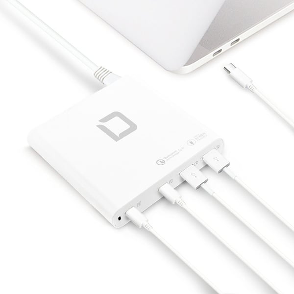 DICOTA D31893 oplader til mobil enhed Laptop, Smartphone, Tablet Hvid Hurtig opladning Indendørs