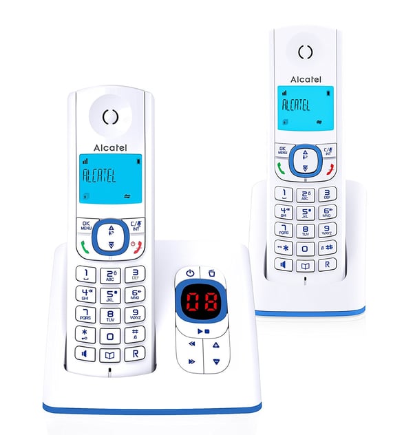 Alcatel F530 DECT-telefon Namn och uppringnings-ID Blå, Vit
