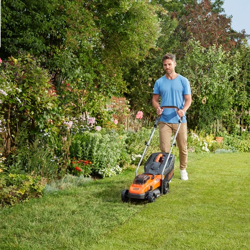 Miniatyrbillede 12 af 14: Black & Decker BCMW3336L2 Skubbe plæneklipper Batteri Sort, Orange