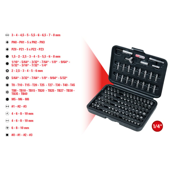 Miniatyrbild 1 av 2: KS Tools 911.2026 stjärnskruvmejselborr 100 styck