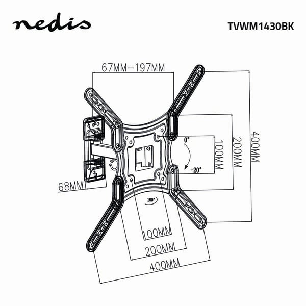 Pikkukuva 7 / 7: Nedis TVWM1430BK TV-kiinnike 139,7 cm (55") Musta