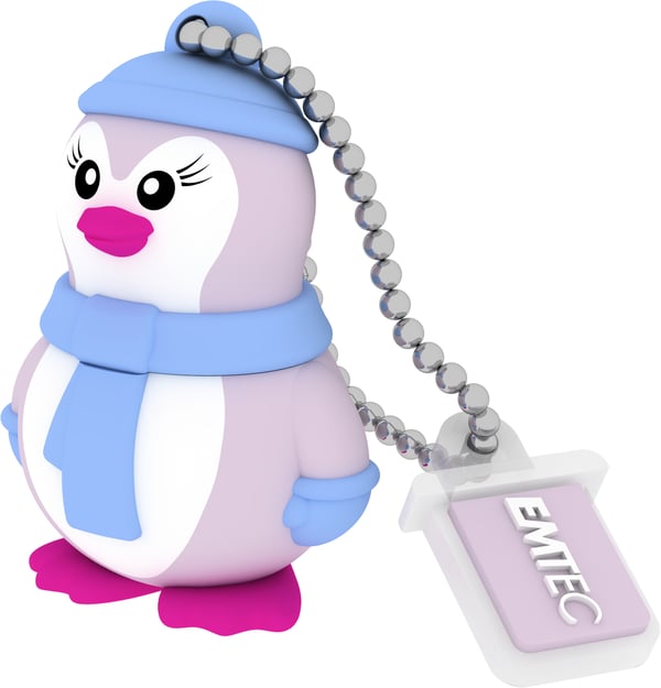 Emtec Miss Penguin USB-sticka 16 GB USB Type-A 2.0 Blå, Lila, Vit