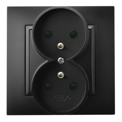 Ospel GP-2UZP/33 stikkontakt Sort