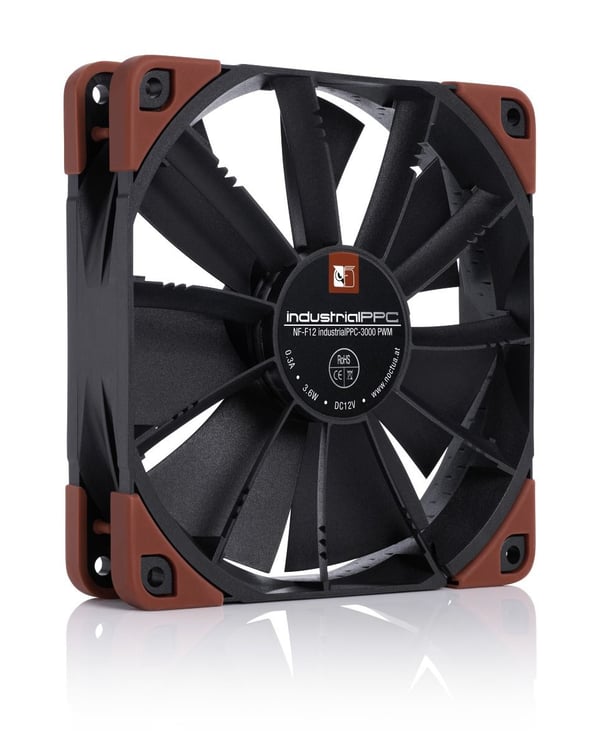 Miniatyrbillede 2 af 6: Noctua NF-F12 industrialPPC-3000 PWM Computerkabinet Ventilator 12 cm Sort, Brun