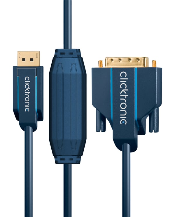 ClickTronic 70729 videokabel adapter 2 m DisplayPort DVI Blå