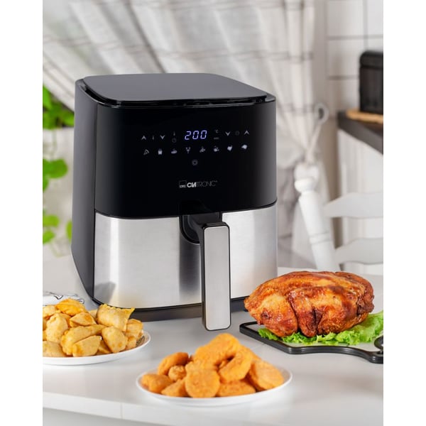 Clatronic FR 3782 H Enkelt 5 L Enkeltstående 1450 W Varmluftsteger Sort, Rustfrit stål