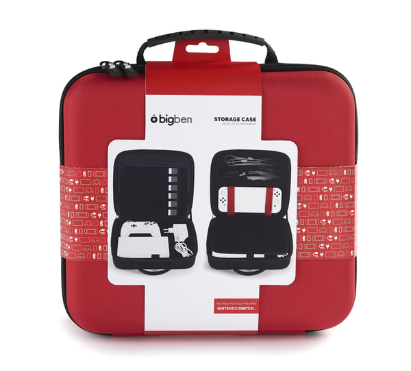Pikkukuva 3 / 4: Bigben Interactive SWITCHSTORAGECASERED kannettavan pelikonsolin suojakotelo Hardshell case -kotelo Nintendo Punainen