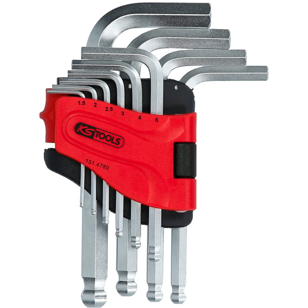 Miniatyrbillede 2 af 2: KS Tools 151.4780 unbrako nøgle L-formet unbrakonøglesæt 10 stk