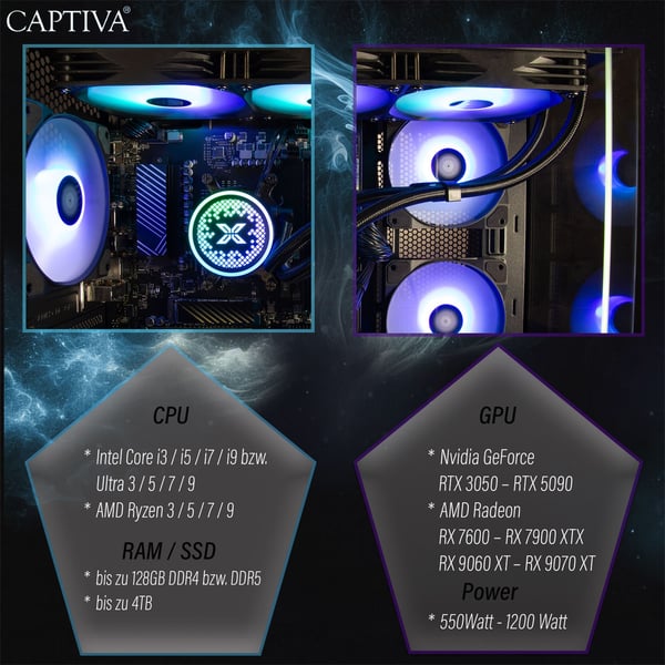 Miniatyrbillede 11 af 12: CAPTIVA 92593 PC/arbejdsstation AMD Ryzen™ 5 7500F 32 GB DDR5-SDRAM 1 TB SSD NVIDIA GeForce RTX 5060 Ti Windows 11 Home Sort