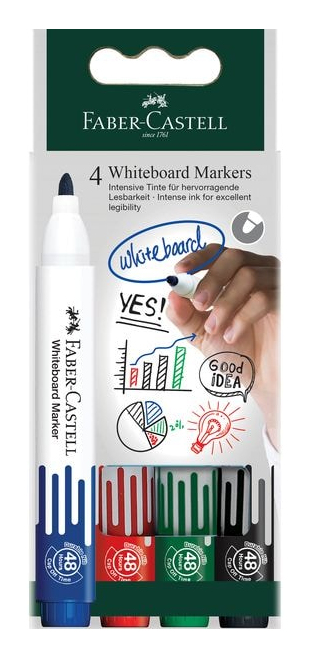 Faber-Castell 253942 speedmarker 4 stk Rund spids Sort, Blå, Grøn, Rød