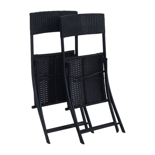 Miniatyrbillede 8 af 8: Extralink Small Black Forest Garden Furniture Set, Two Chairs + Black Table udendørs møbelsæt Sort