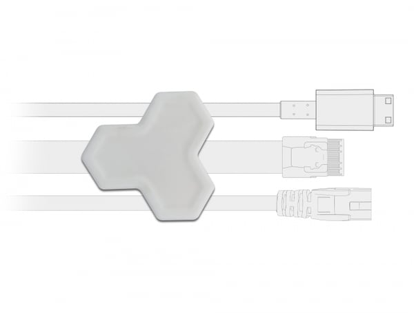 DeLOCK 18401 kabelsamlare Bord Kabelhållare Vit 2 styck