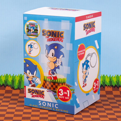 Fizz Creations Sonic Glass, Coaster & Keyring Set Transparent 1 stk