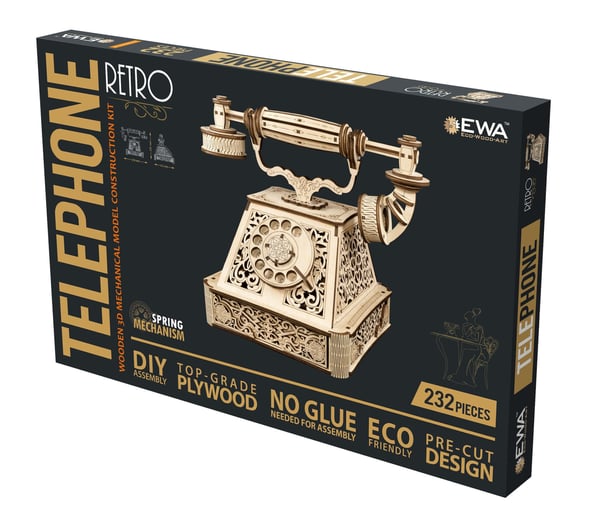 Pikkukuva 9 / 13: Eco Wood Art Retro Telephone 3D-palapeli 232 kpl Muu