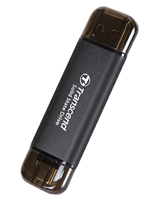 Transcend ESD310C Thunderbolt-teknik 512 GB USB typ A till USB typ C USB 3.2 Gen 2x2 Svart