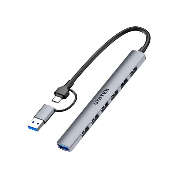 UNITEK H1209AGY01 gränssnittshubbar USB Type-C 5000 Mbit/s Grå