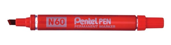 Pentel N 60 markeringspennor Mejselspets Röd 12 styck