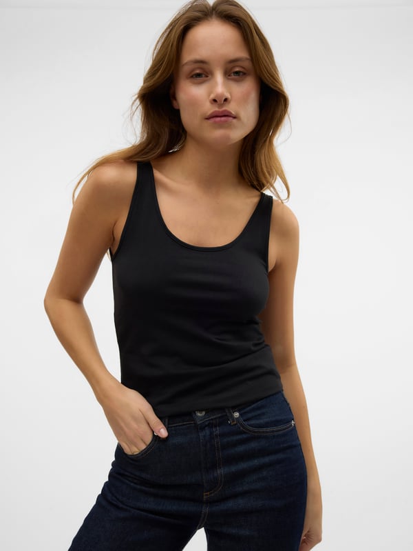 Vero Moda 5713020209623 skjorta och topp Ärmlös tröja Ärmlös Bomull, Elastan