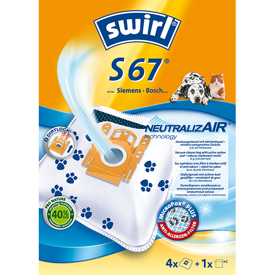 Swirl S 67 NeutralizAir Støvpose Beholder vakuum