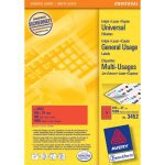 Avery Universal Labels, Red 105x37mm selvklæbende etiket 1600 stk