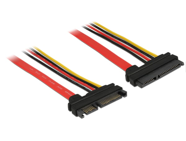 DeLOCK 83804 SATA-kabel 1 m SATA 22-pin Sort, Rød, Gul