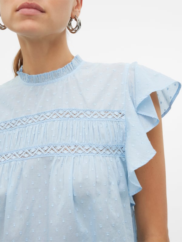 Vero Moda VMTRINE Top,10301205,XS Top (tøj) Rund krave Ærmeløs Bomuld