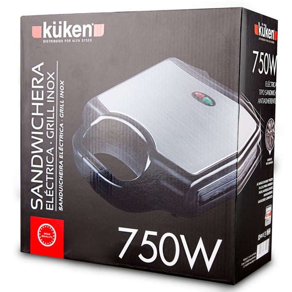 Miniatyrbillede 2 af 3: Küken 33545 sandwichtoaster 750 W Sort