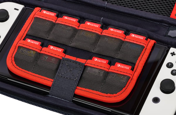 Miniatyrbillede 6 af 14: PowerA 1526546-01 transportabel spillekonsol etui Cover Nintendo Filt, Gummi Rød