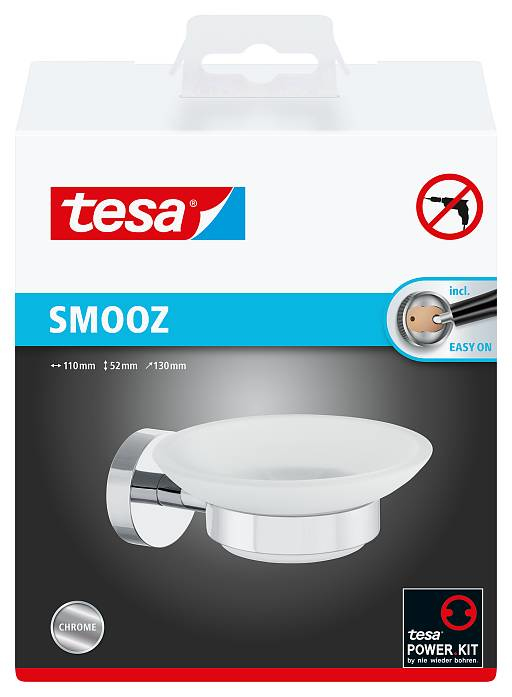 Pikkukuva 4 / 4: TESA Smooz saippua-astia Hopea, Valkoinen