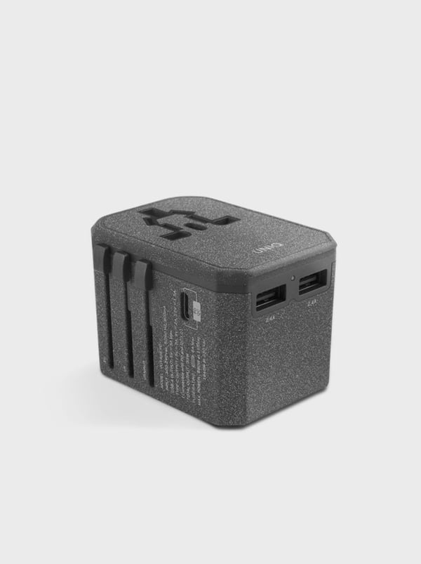 Miniatyrbild 2 av 4: Uniq Voyage LITHOS Collective 33W 2xUSB PD 18W QC 3.0 Reseadapter – grå