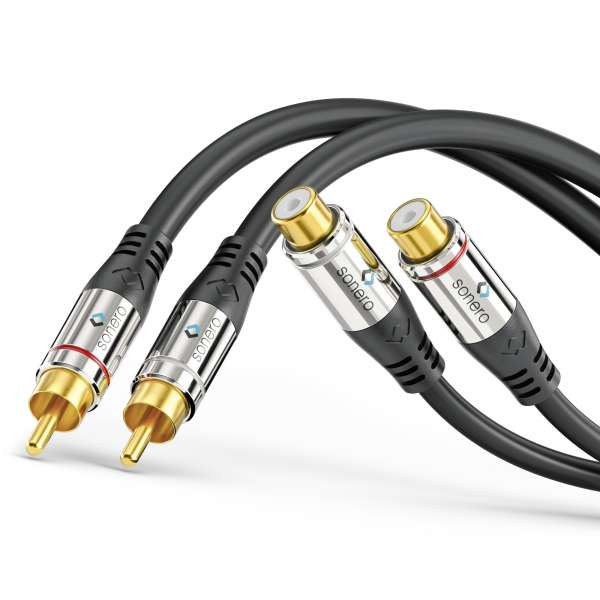 sonero S-AC710-020 lydkabel 2 m 2 x RCA Sort