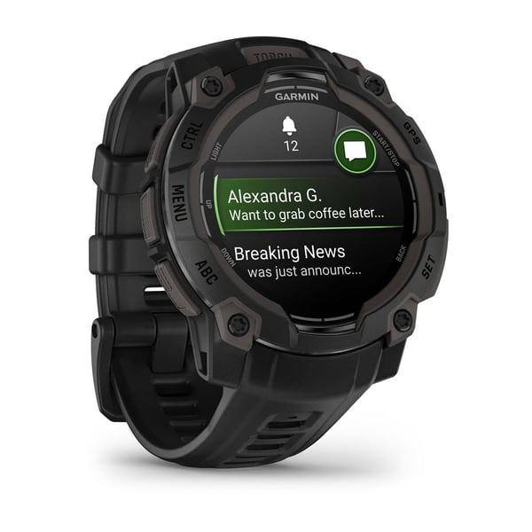Miniatyrbillede 11 af 12: Garmin Instinct 3 AMOLED 3,05 cm (1.2") 45 mm Digital 390 x 390 pixel Berøringsskærm Sort GPS (satellit)