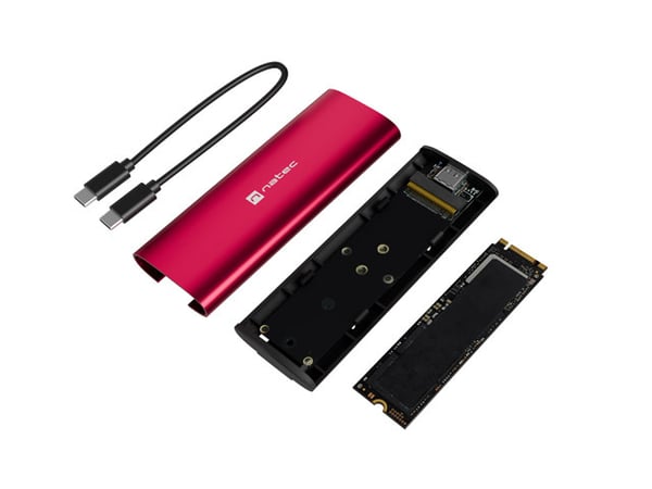 NATEC RHINO M.2 NVME LITE SSD kabinet Rød