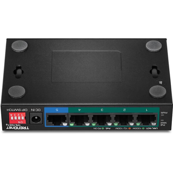 Trendnet TPE-TG51G nätverksswitchar Gigabit Ethernet (10/100/1000) Strömförsörjning via Ethernet (PoE) stöd Svart