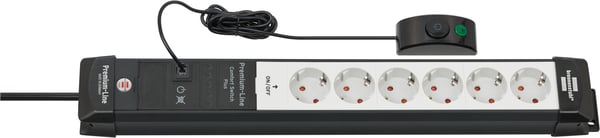 Brennenstuhl Premium-Line jatkojohto 3 m 6 AC-pistorasia(a) Sisätila Musta, Harmaa