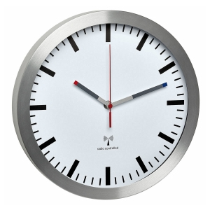 TFA-Dostmann 60.3528.02 vägg- och bordsklocka Rund Aluminium, Vit