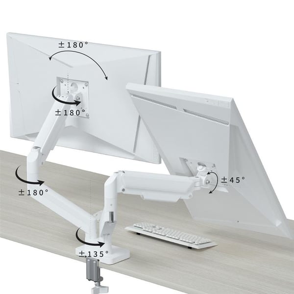 Pikkukuva 12 / 15: Gembird MA-DA2-06-W monitorin kiinnike ja jalusta 81,3 cm (32") Vastaanotto Valkoinen